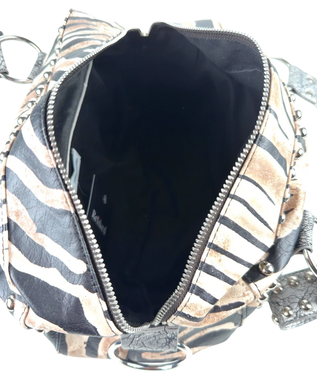 Jaded London Black Marza PU Leather Studded Bag — detail