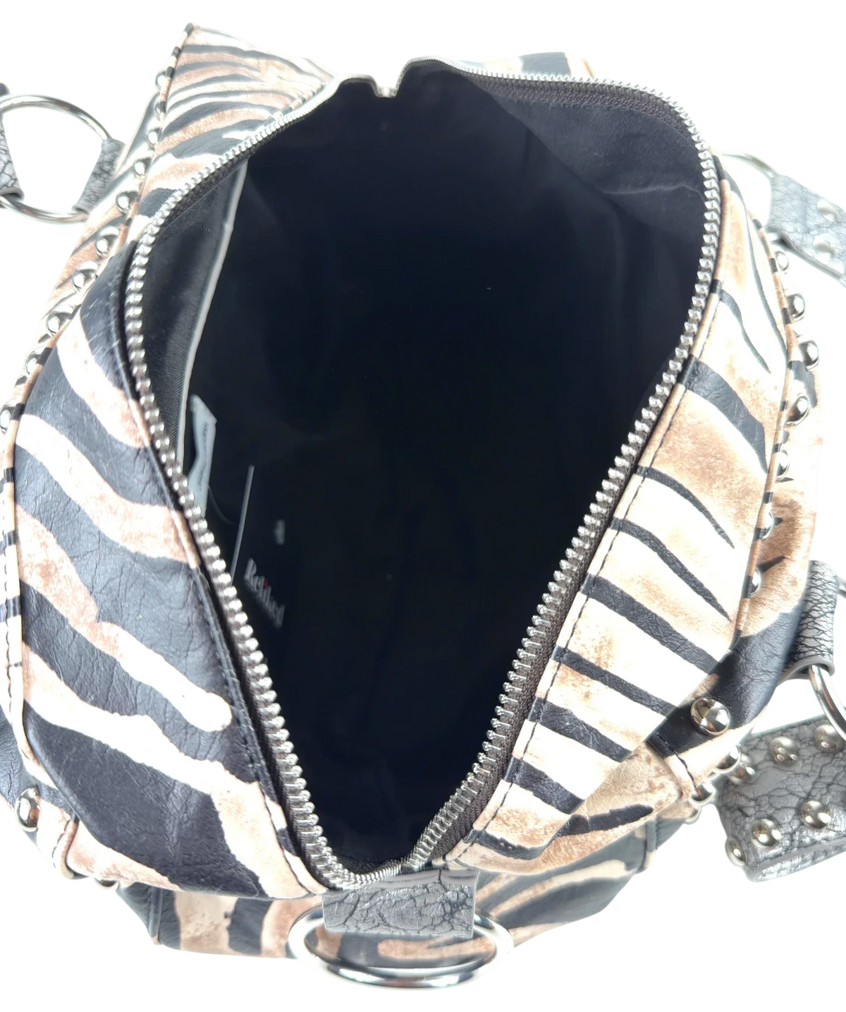 Jaded London Black Marza PU Leather Studded Bag — detail