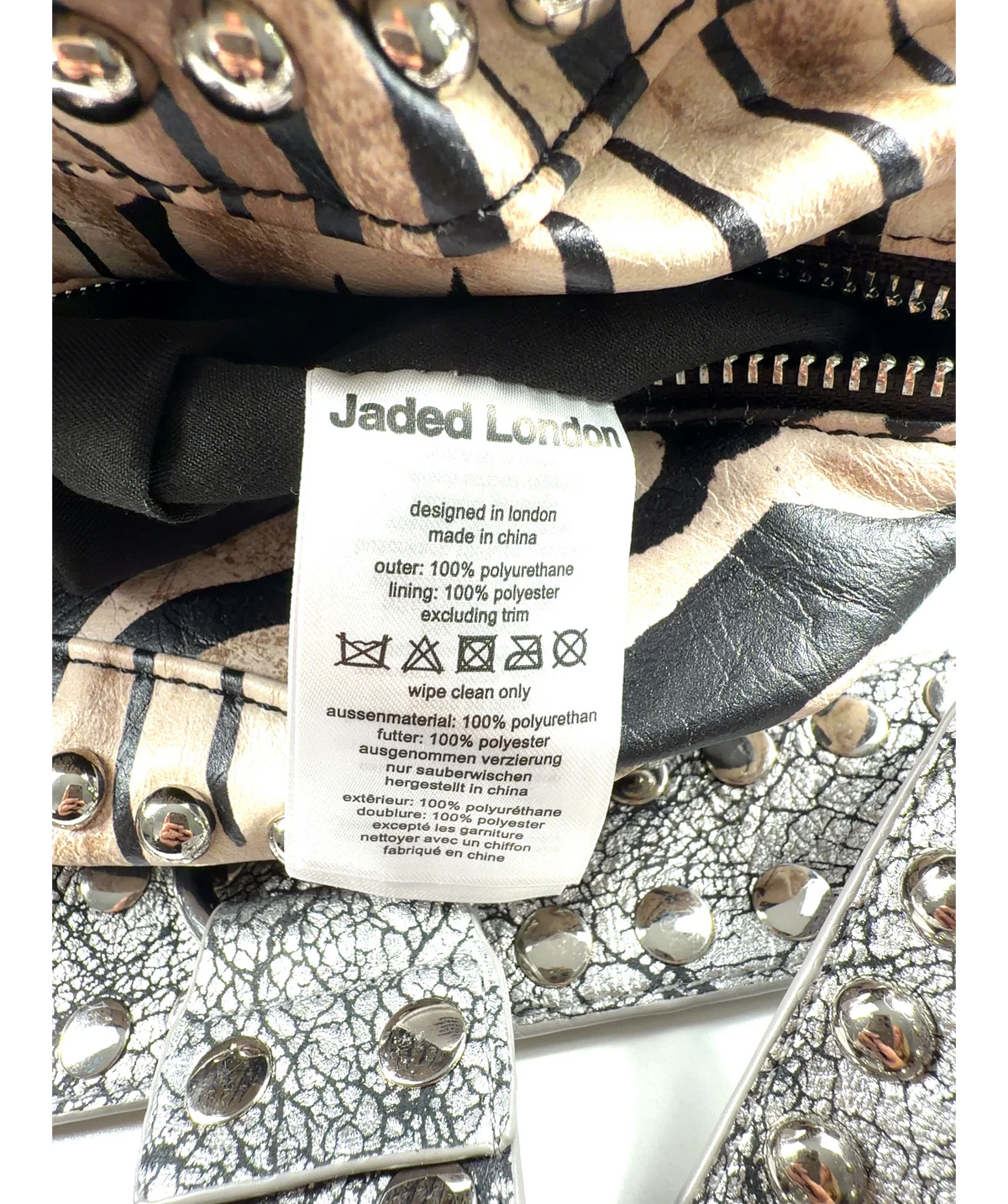 Jaded London Marza PU Leather Studded Bag Black — Size