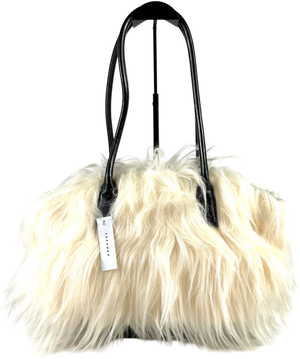 TOPSHOP Cream Shaggy Tote Bag