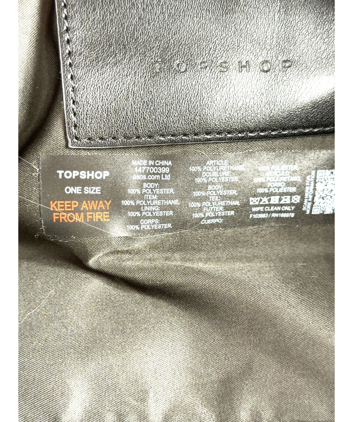 TOPSHOP Cream Shaggy Tote Bag — Size