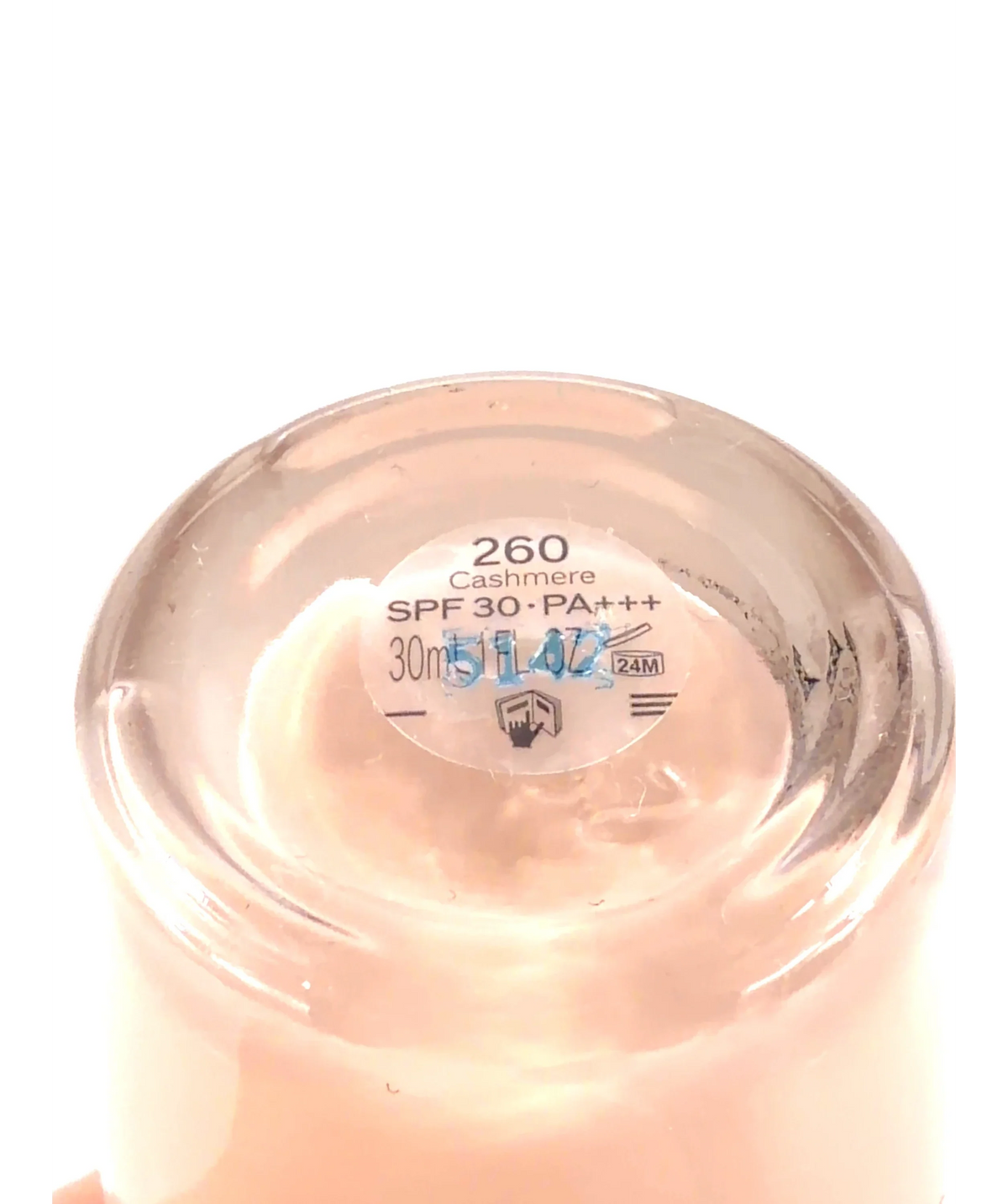 Shiseido 260 Cashmere Revitalessence Skin Glow Foundation, size 30ml — care label