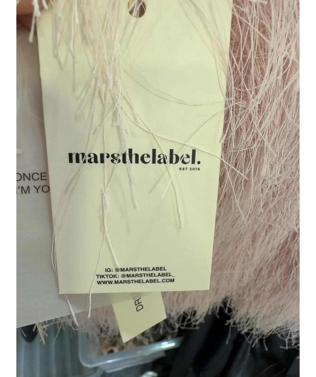Mars the Label Pink The Ostrich Skirt, size UK 16 — detail