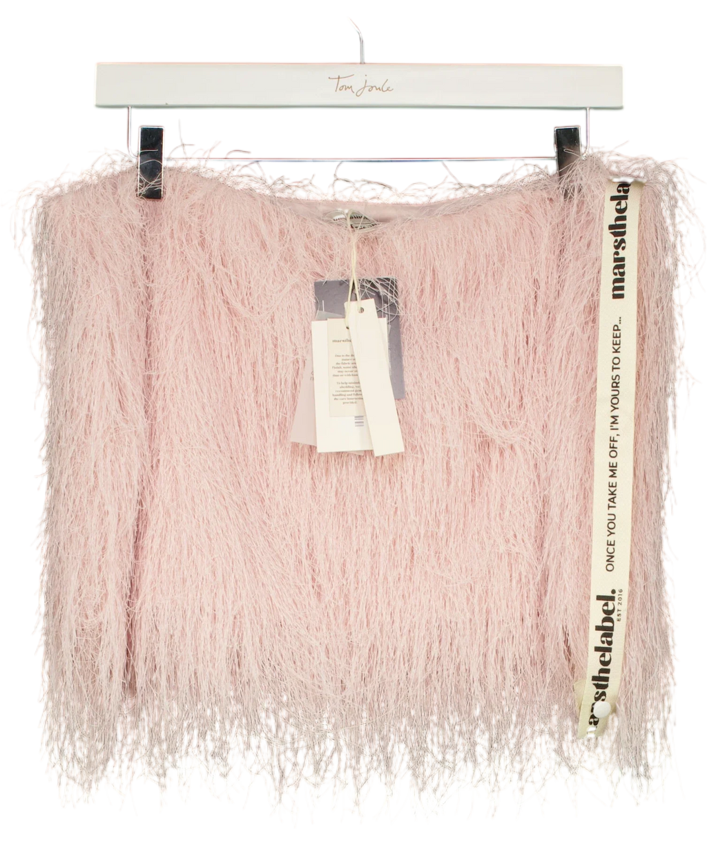 Mars the Label Pink The Ostrich Skirt, size UK 16 — front