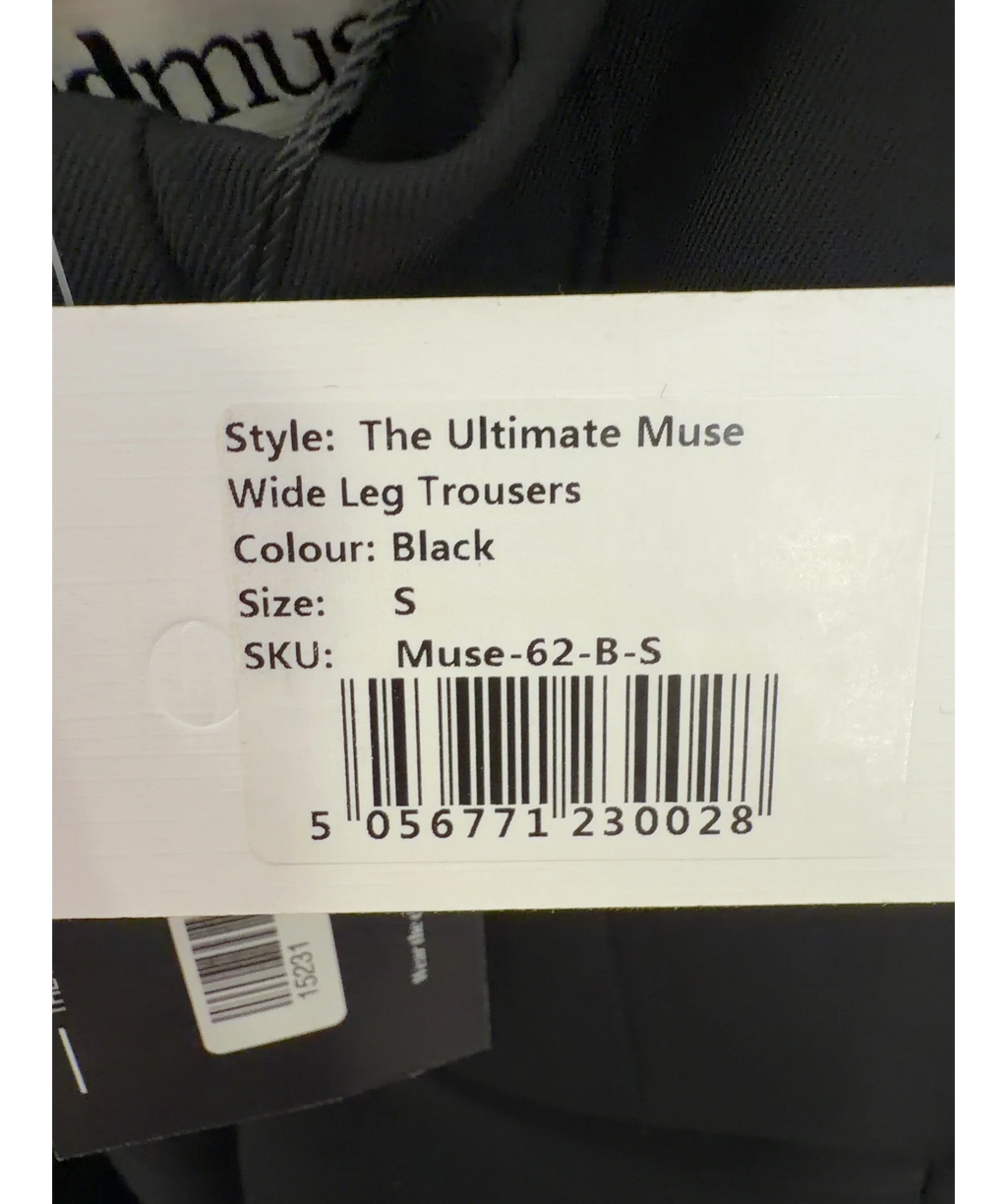 ODD MUSE Black The Ultimate Muse Wide Leg Trousers, size UK S — label