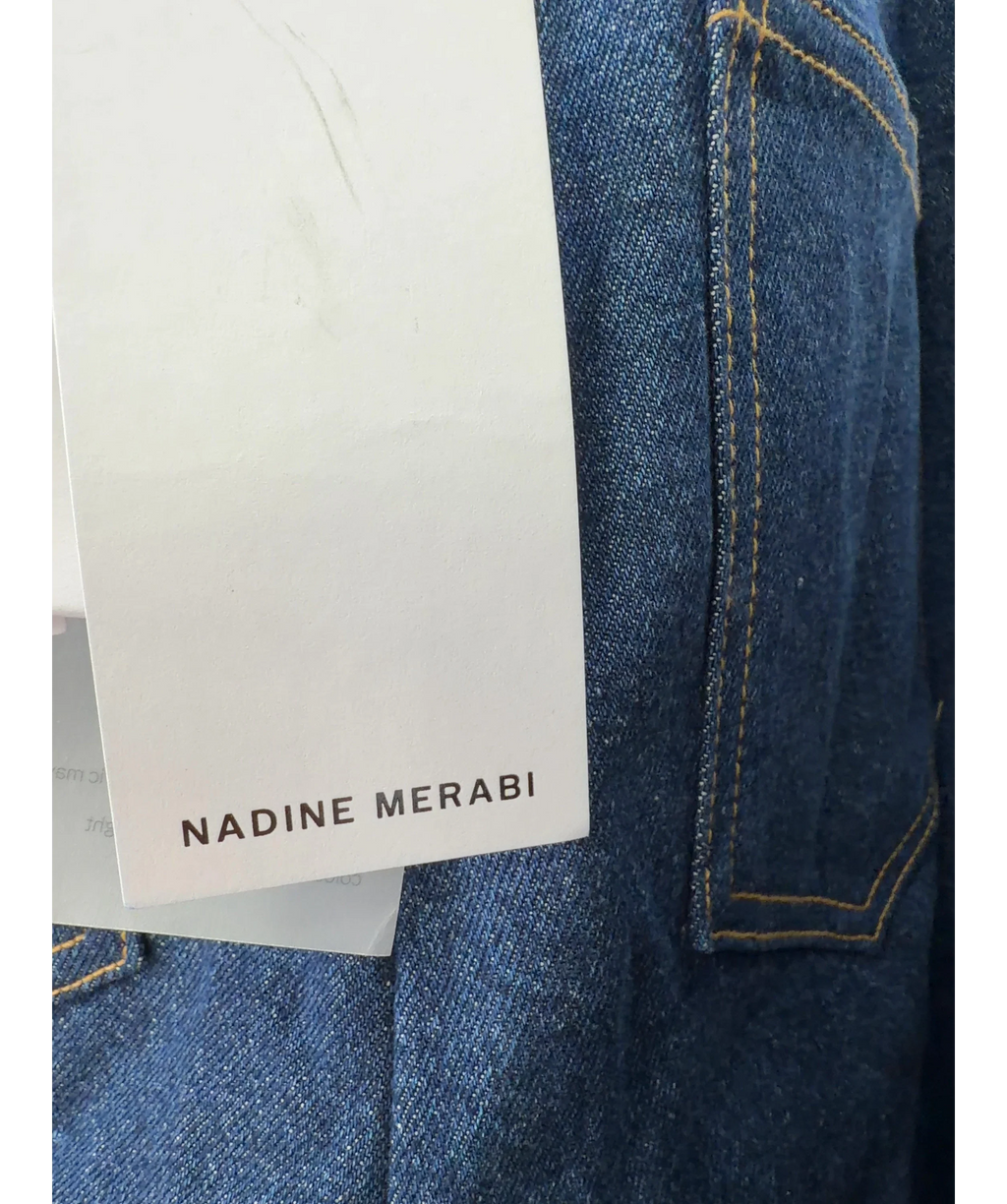 NADINE MERABI Blue Kendra Dark Denim Trousers, size UK S — detail