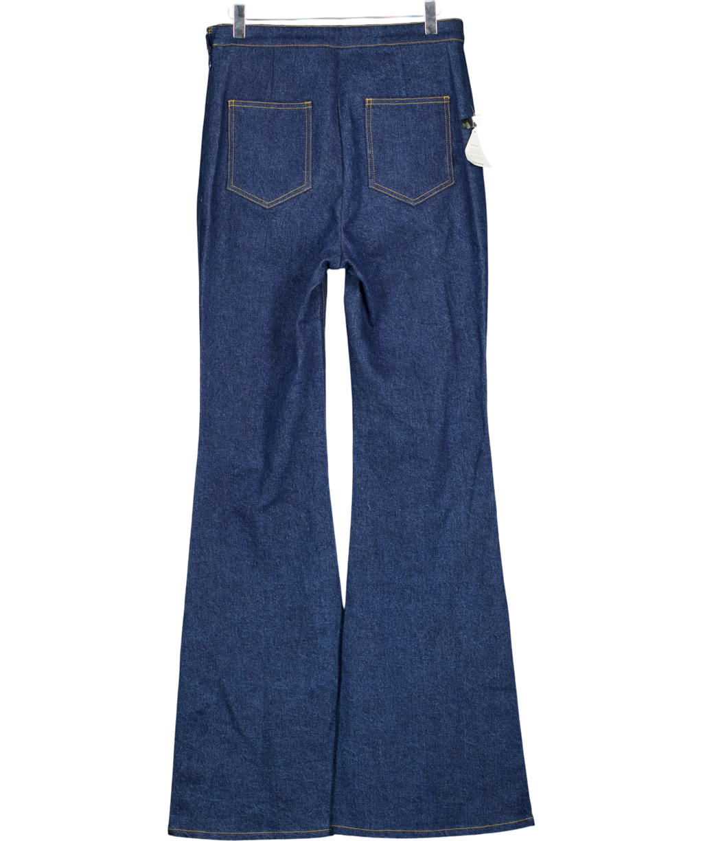 NADINE MERABI Blue Kendra Dark Denim Trousers, size UK S — back