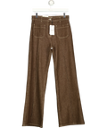 REISS Brown Sakura Patch-Pocket Flared Jeans, size W27 — front