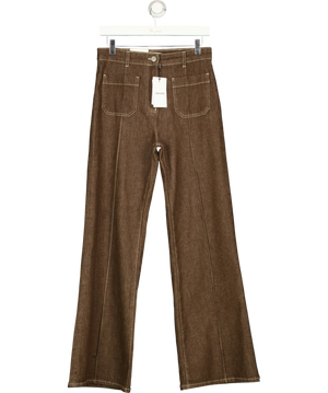 Reiss Sakura Patch-Pocket Flared Jeans Brown W27