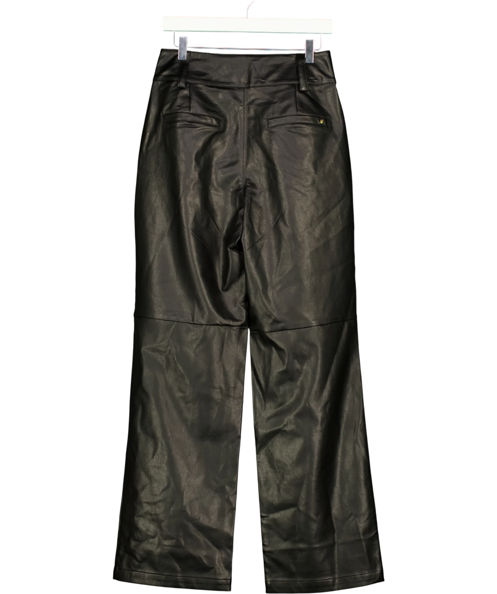 HOLLAND COOPER Black High Waisted Faux Leather Trouser, size UK 10 — back