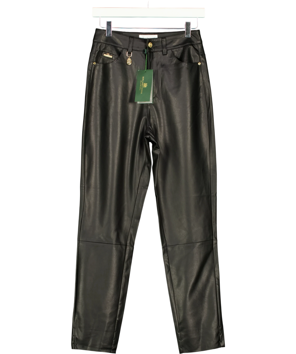 HOLLAND COOPER Black Dunwick Faux Leather Pant, size UK 8 — front