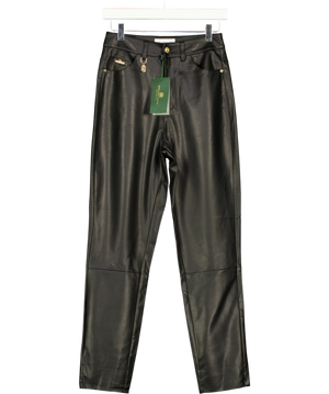 Holland Cooper Black Faux Leather Dunwick Pants UK 8