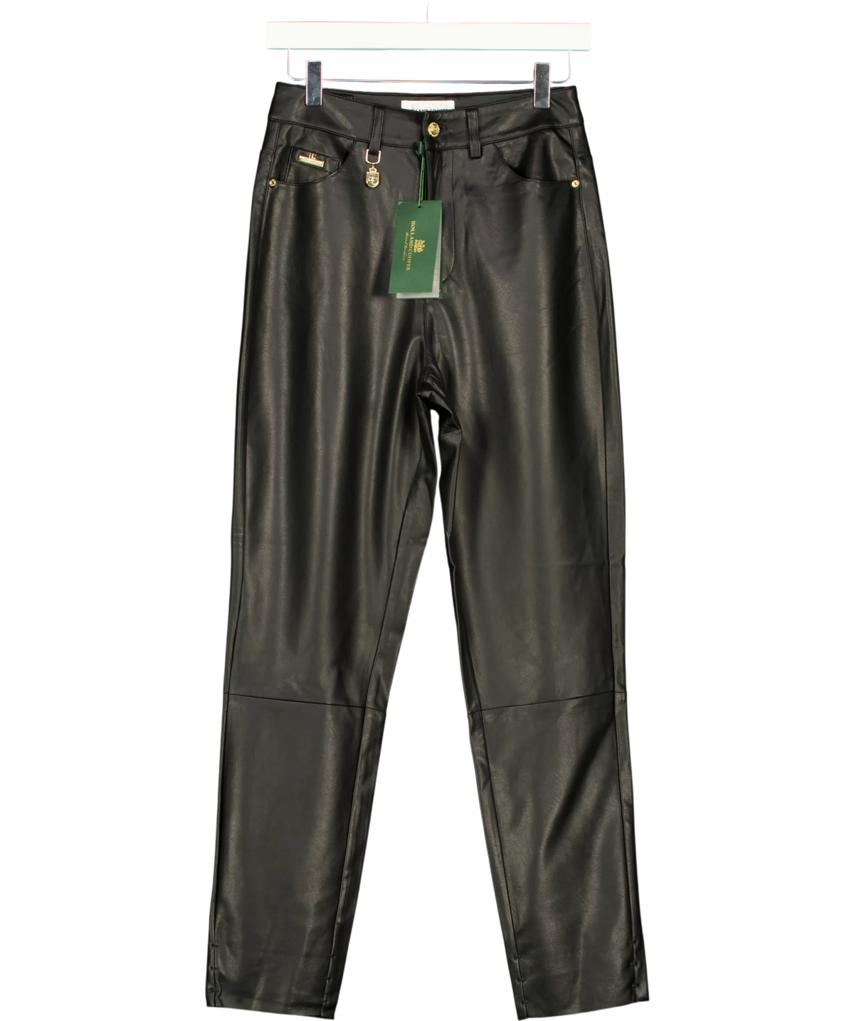 HOLLAND COOPER Black Dunwick Faux Leather Pant, size UK 8 — front