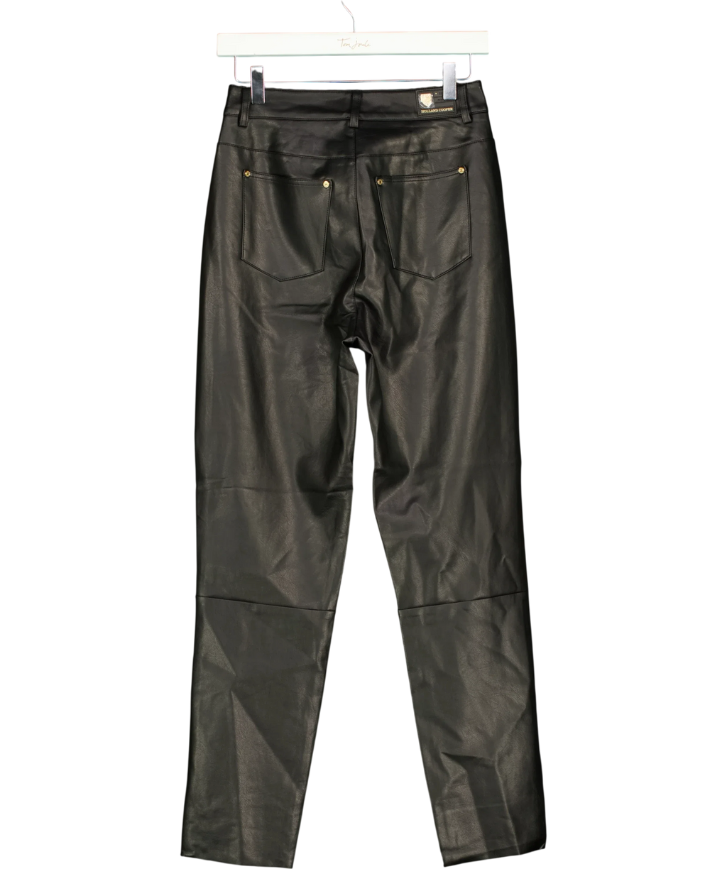 HOLLAND COOPER Black Dunwick Faux Leather Pant, size UK 8 — back