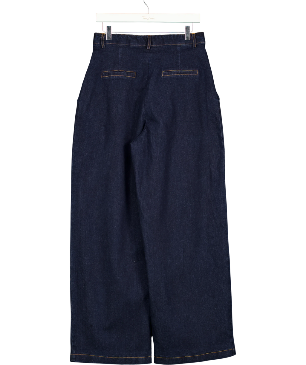 ODD MUSE Blue Denim Wide Leg Trousres, size UK S — back
