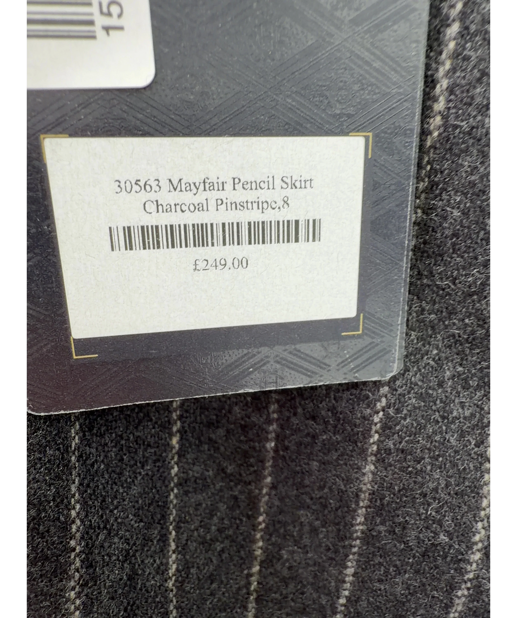 HOLLAND COOPER charcoal Mayfair Pencil Skirt, size UK 8 — label