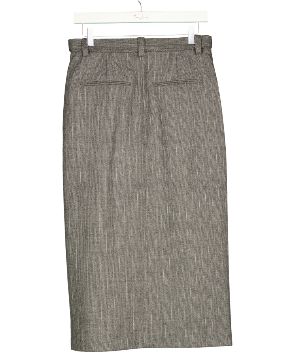 REISS Grey pinstripe midi skirt, size UK 8 — back