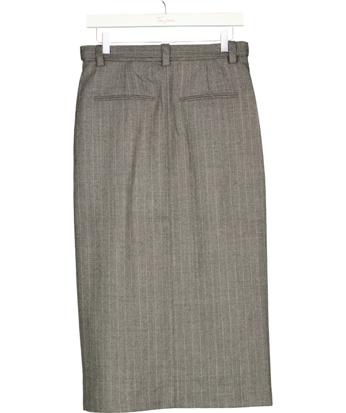 REISS Grey pinstripe midi skirt, size UK 8 — back