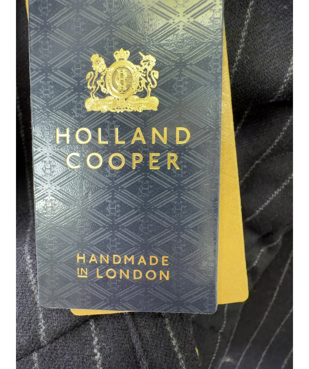 HOLLAND COOPER navy High Waisted Straight Trouser, size UK 8 — detail