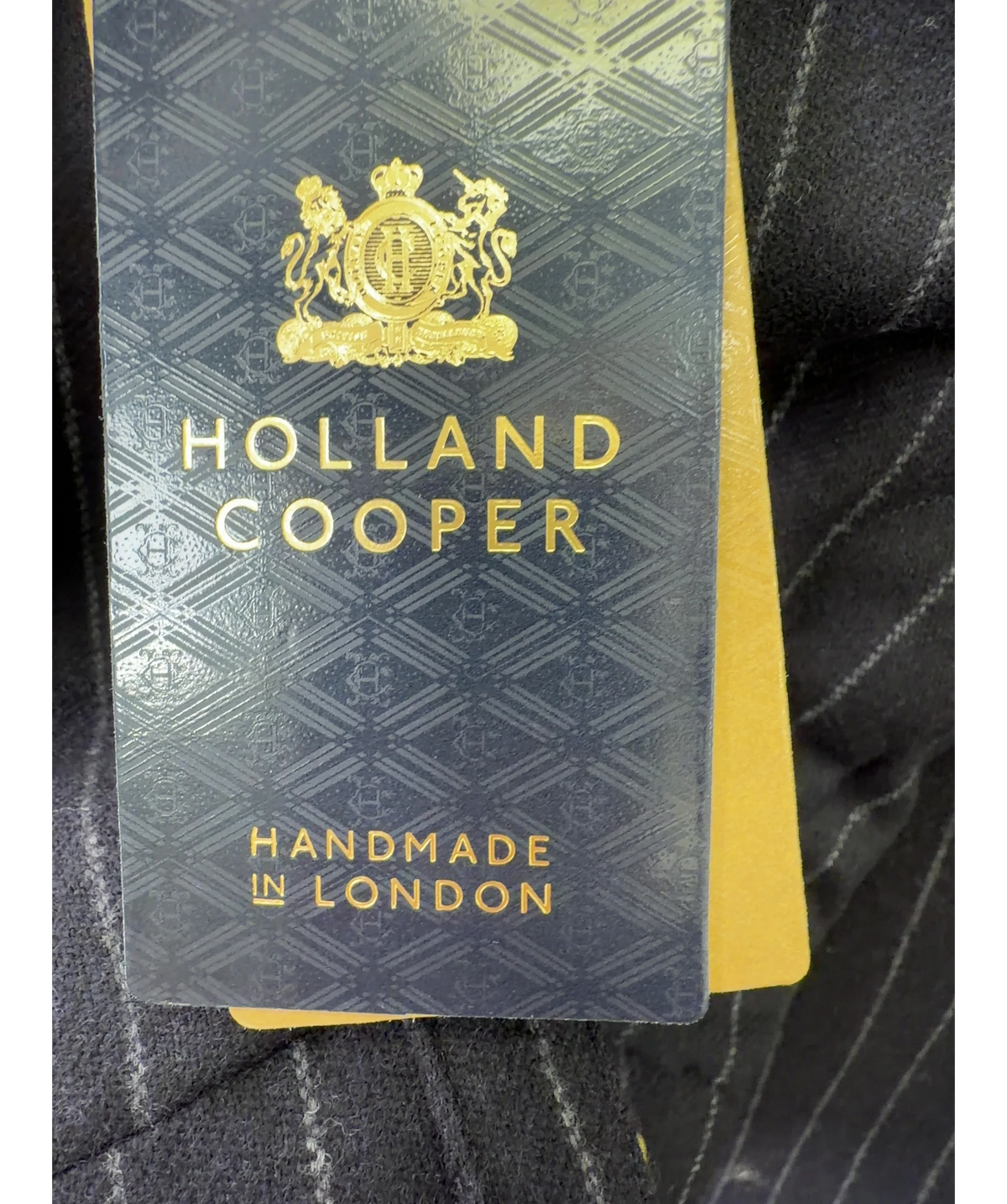 HOLLAND COOPER navy High Waisted Straight Trouser, size UK 8 — detail