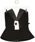 NADINE MERABI Black Taylor Black Top, size UK 8 — front