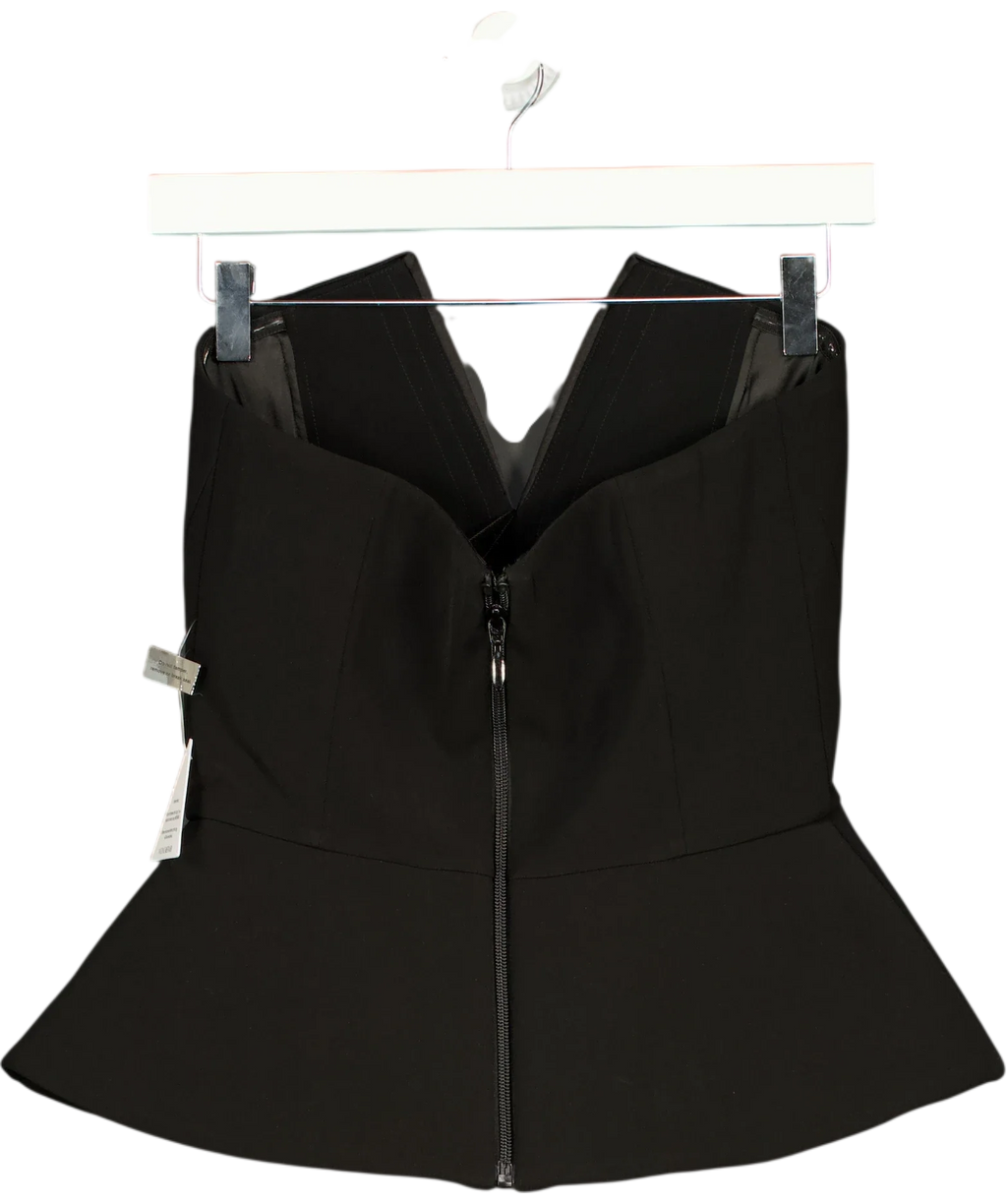 NADINE MERABI Black Taylor Black Top, size UK 8 — back