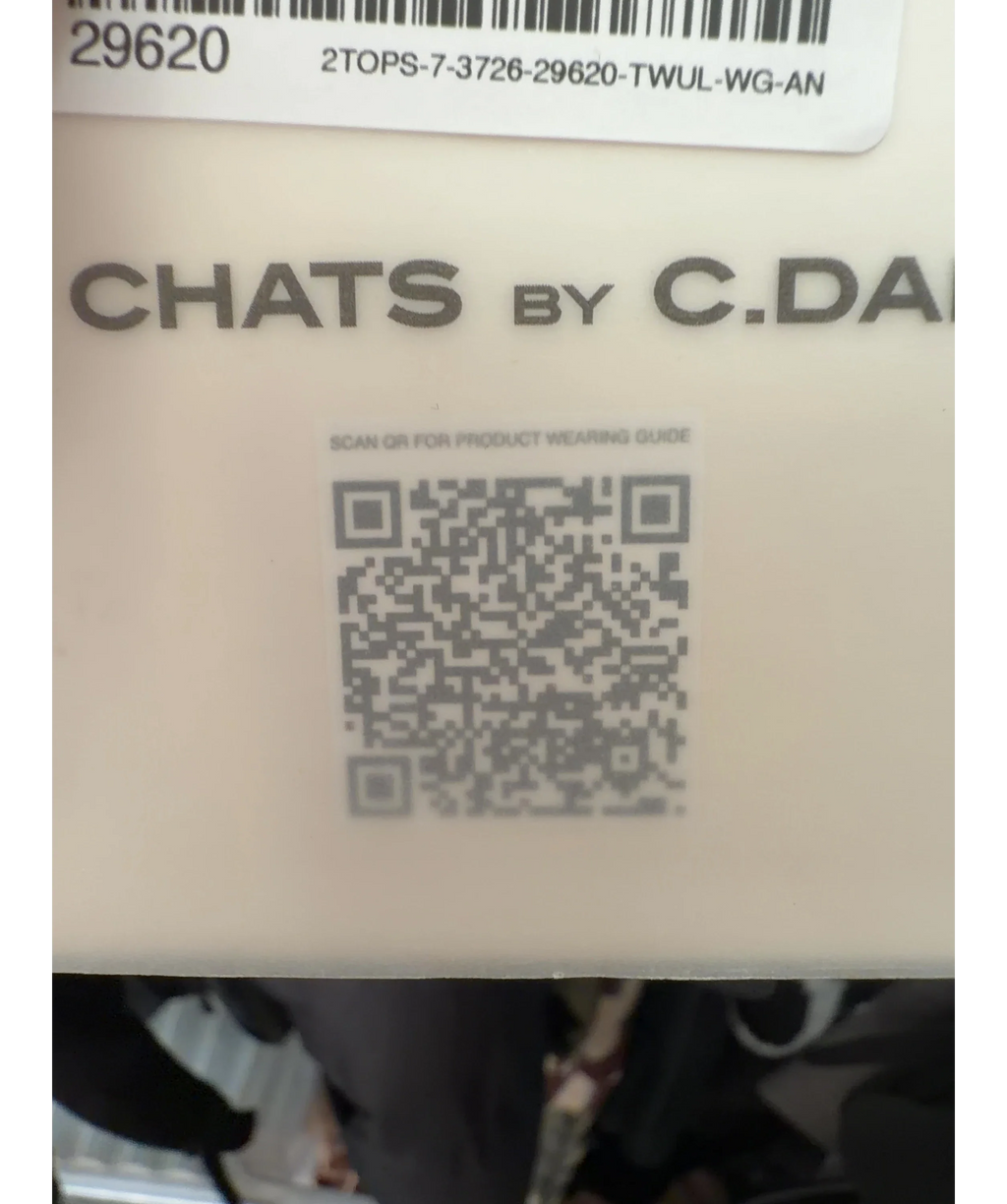 Chats by C.Dam Black integrated-glove bolero, size UK 10 — label