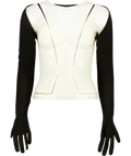 Chats by C.Dam Black integrated-glove bolero, size UK 10 — front