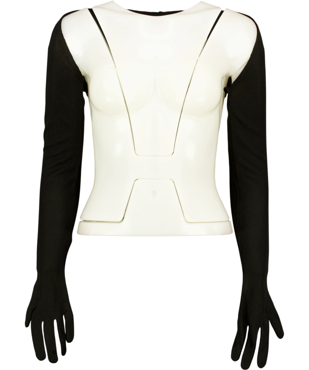 Chats by C.Dam Black integrated-glove bolero, size UK 10 — front