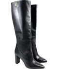 HOLLAND COOPER Black Kensington Knee Boot, size UK 8 EU 41 👠 — front