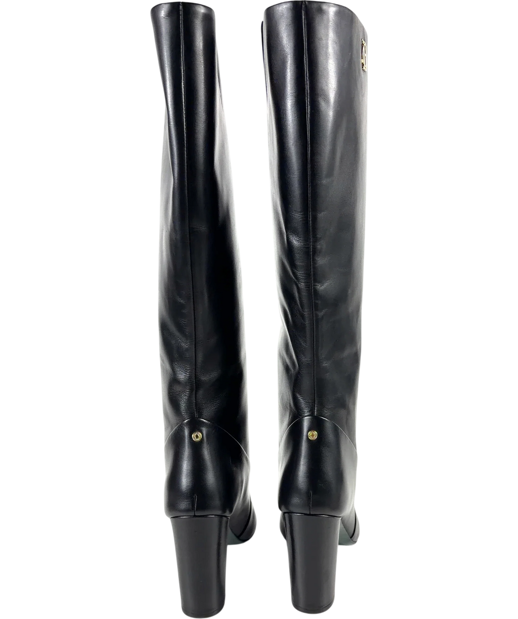 HOLLAND COOPER Black Kensington Knee Boot, size UK 8 EU 41 👠 — back