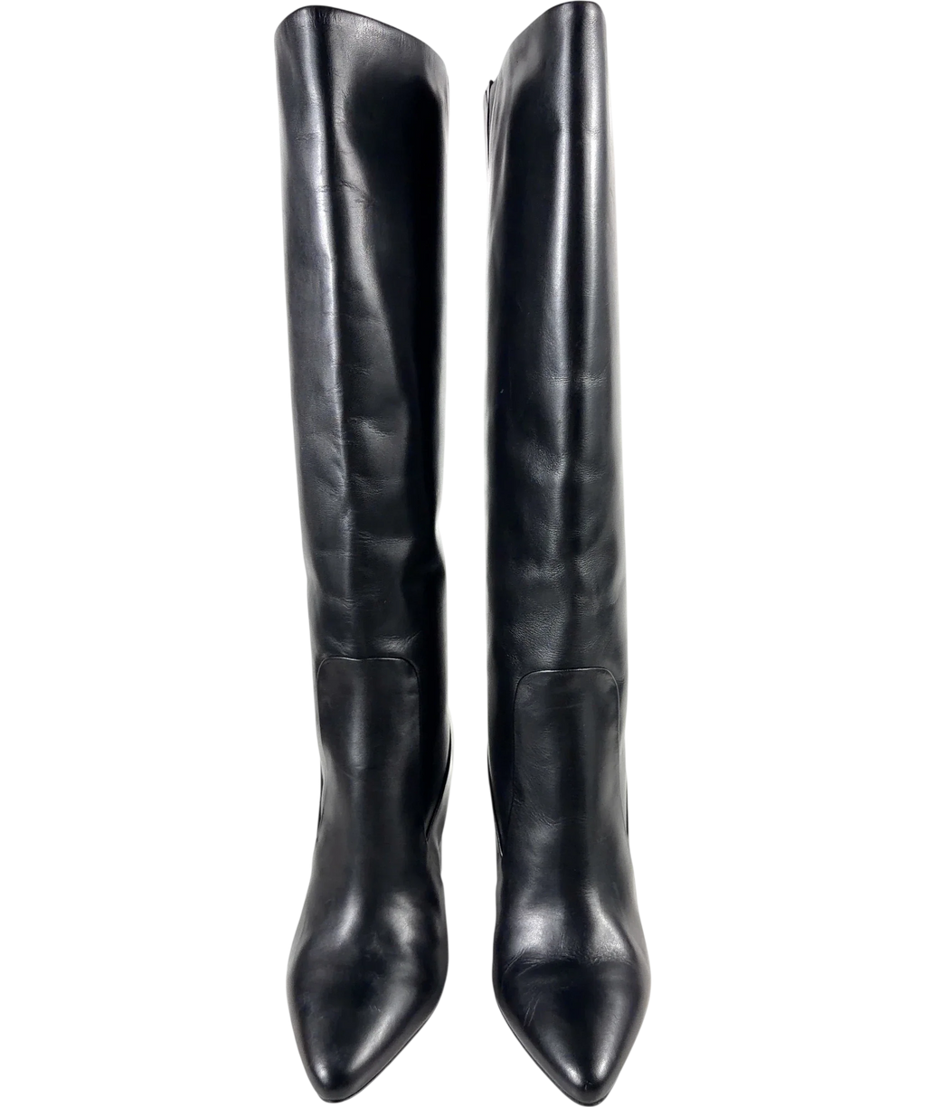 HOLLAND COOPER Black Kensington Knee Boot, size UK 8 EU 41 👠 — detail