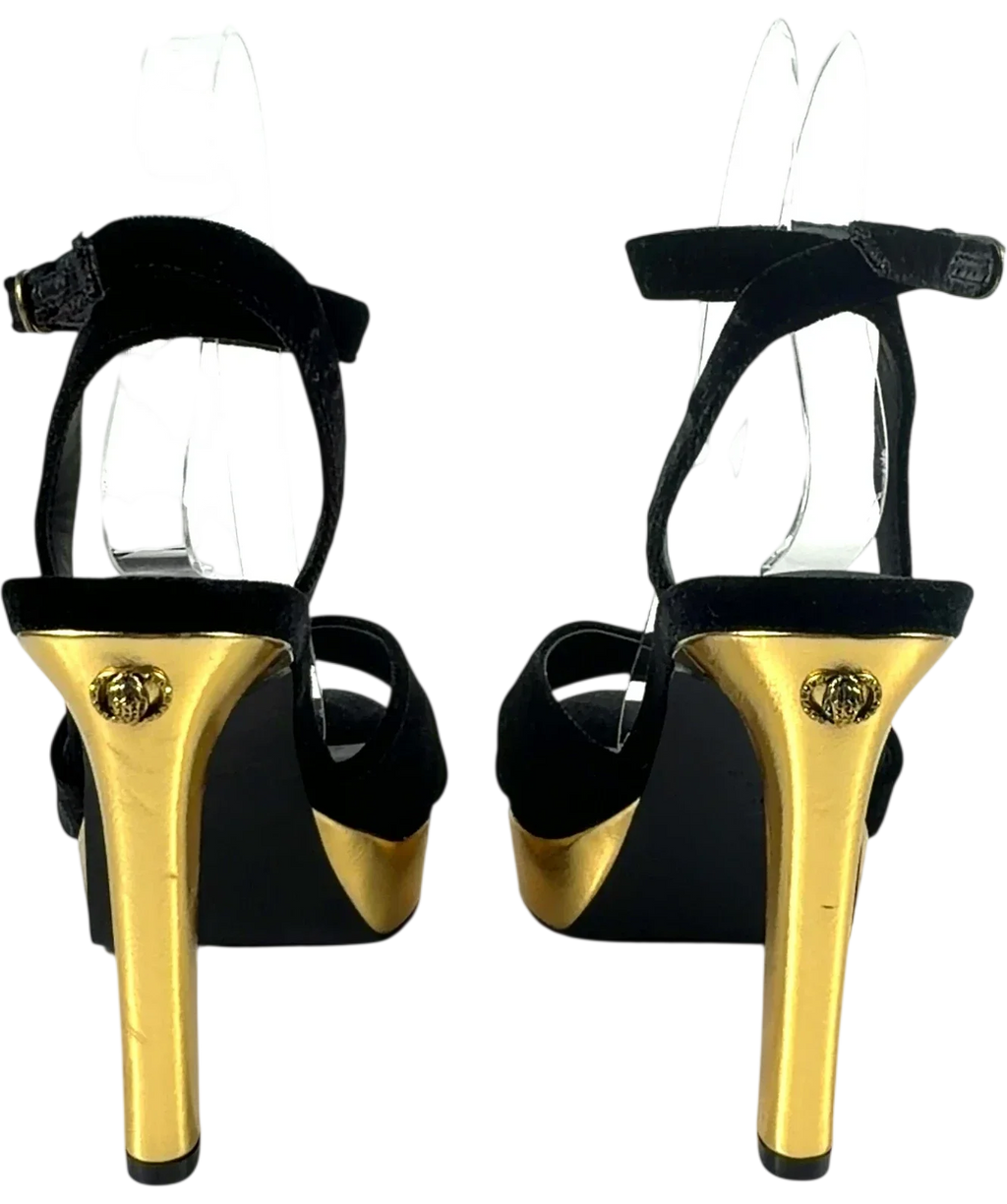 Kurt Geiger Black Gloria Cross Sandal, size UK 6 EU 39 👠 — back