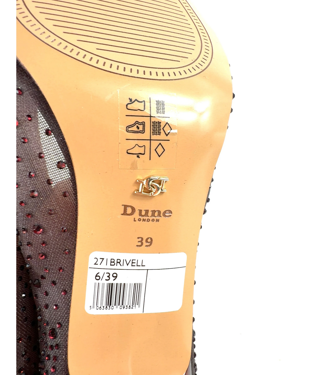 Dune Brown Brivelle, size UK 6 EU 39 👠 — care label