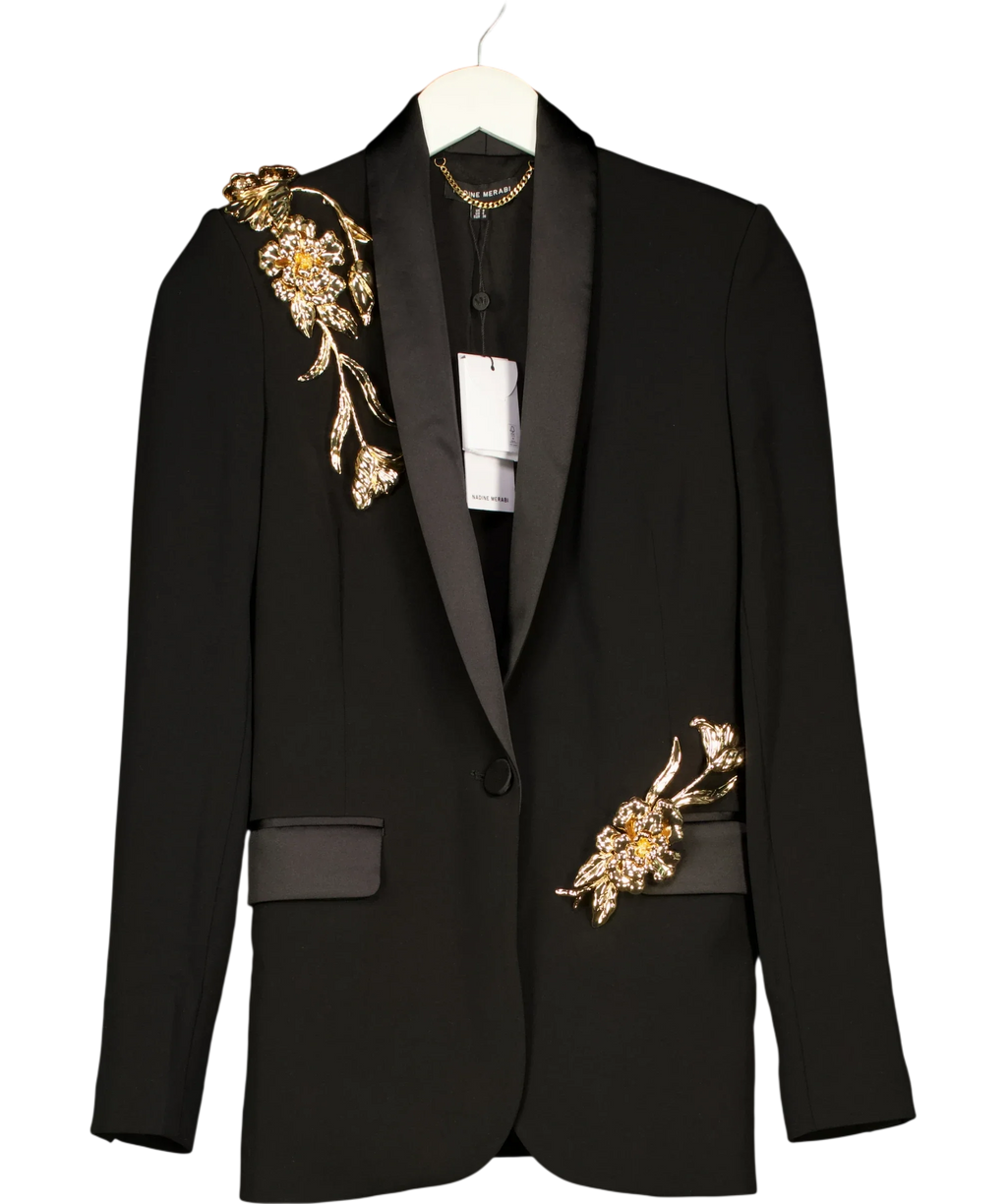 NADINE MERABI Black Riley Black Blazer, size UK S — front