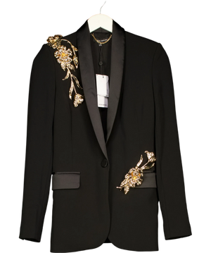 Nadine Merabi Riley Black Blazer with Gold detail UK S