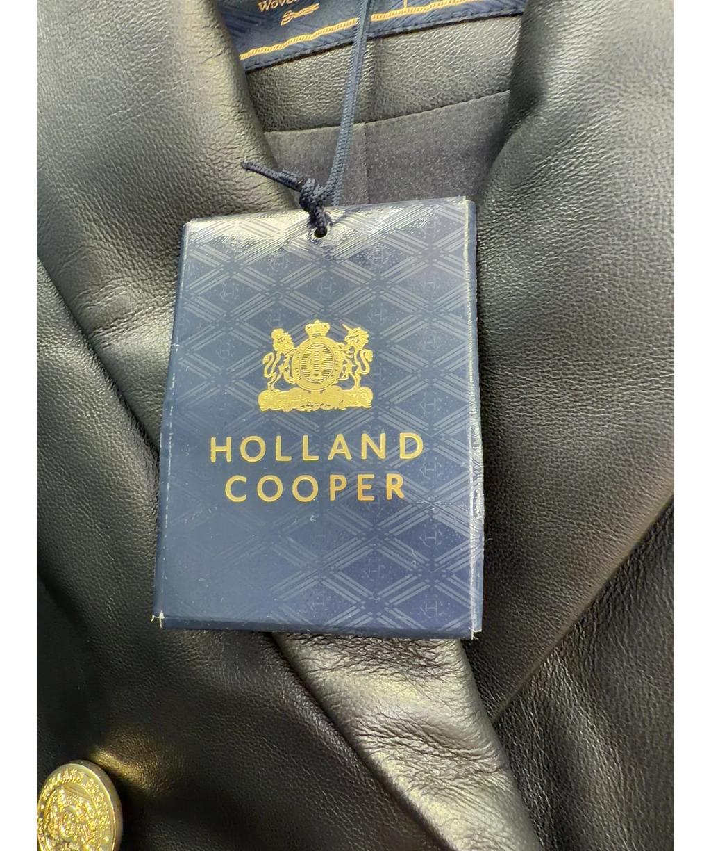 HOLLAND COOPER Black 27462 Knightsbridge Blazer Valencia Leather Black,8, size UK 8 — detail