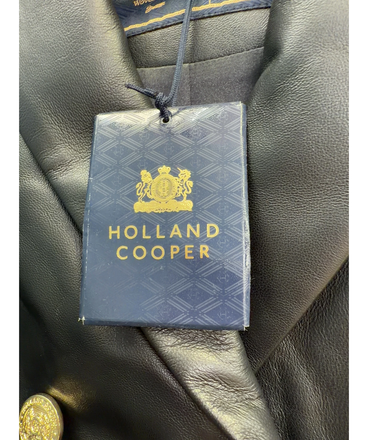 HOLLAND COOPER Black 27462 Knightsbridge Blazer Valencia Leather Black,8, size UK 8 — detail