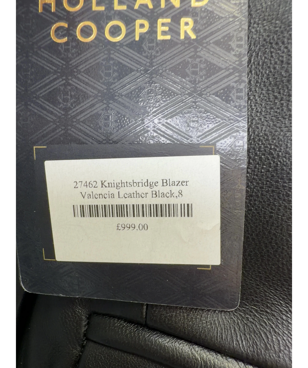 HOLLAND COOPER Black 27462 Knightsbridge Blazer Valencia Leather Black,8, size UK 8 — label