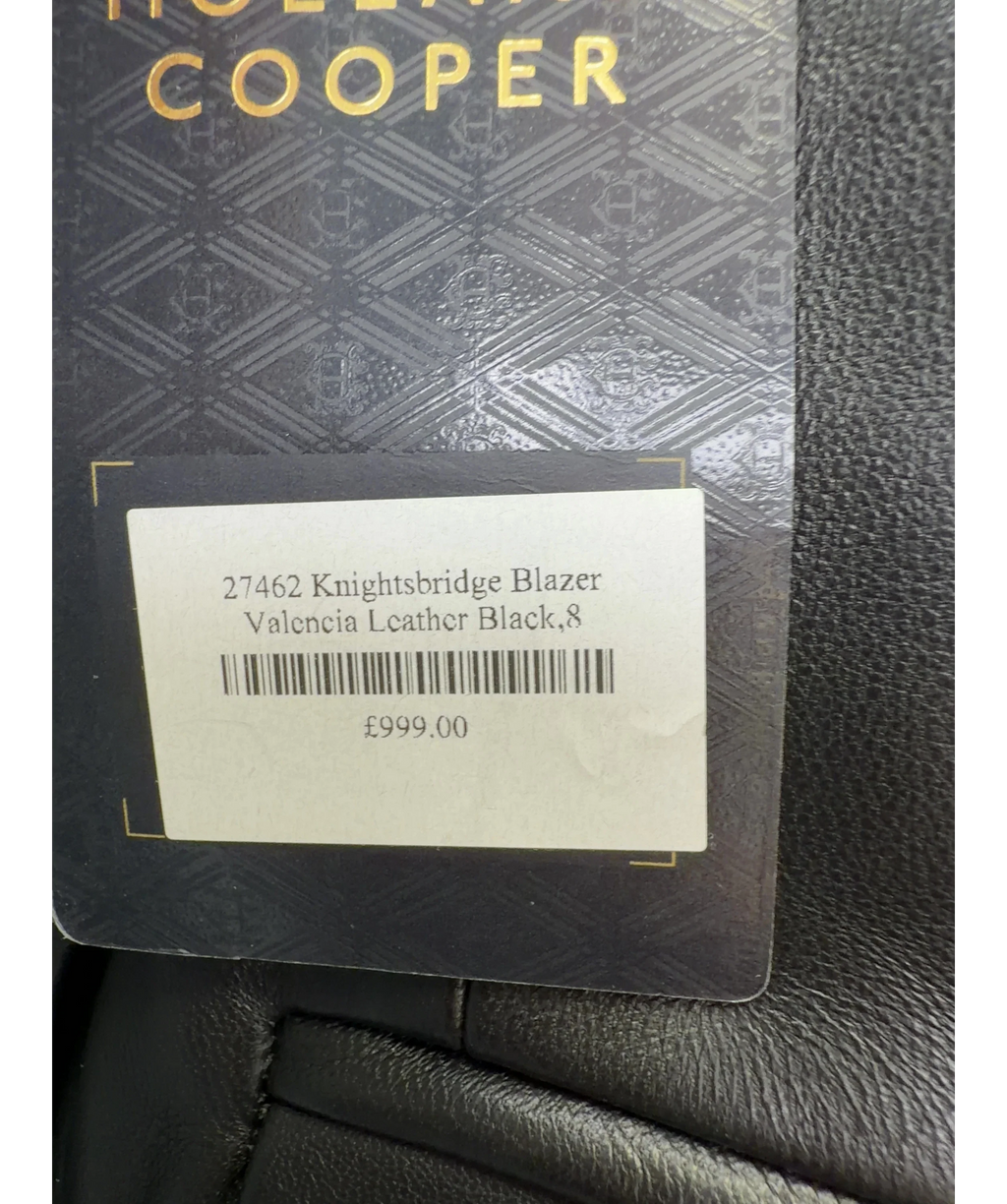 HOLLAND COOPER Black 27462 Knightsbridge Blazer Valencia Leather Black,8, size UK 8 — care label