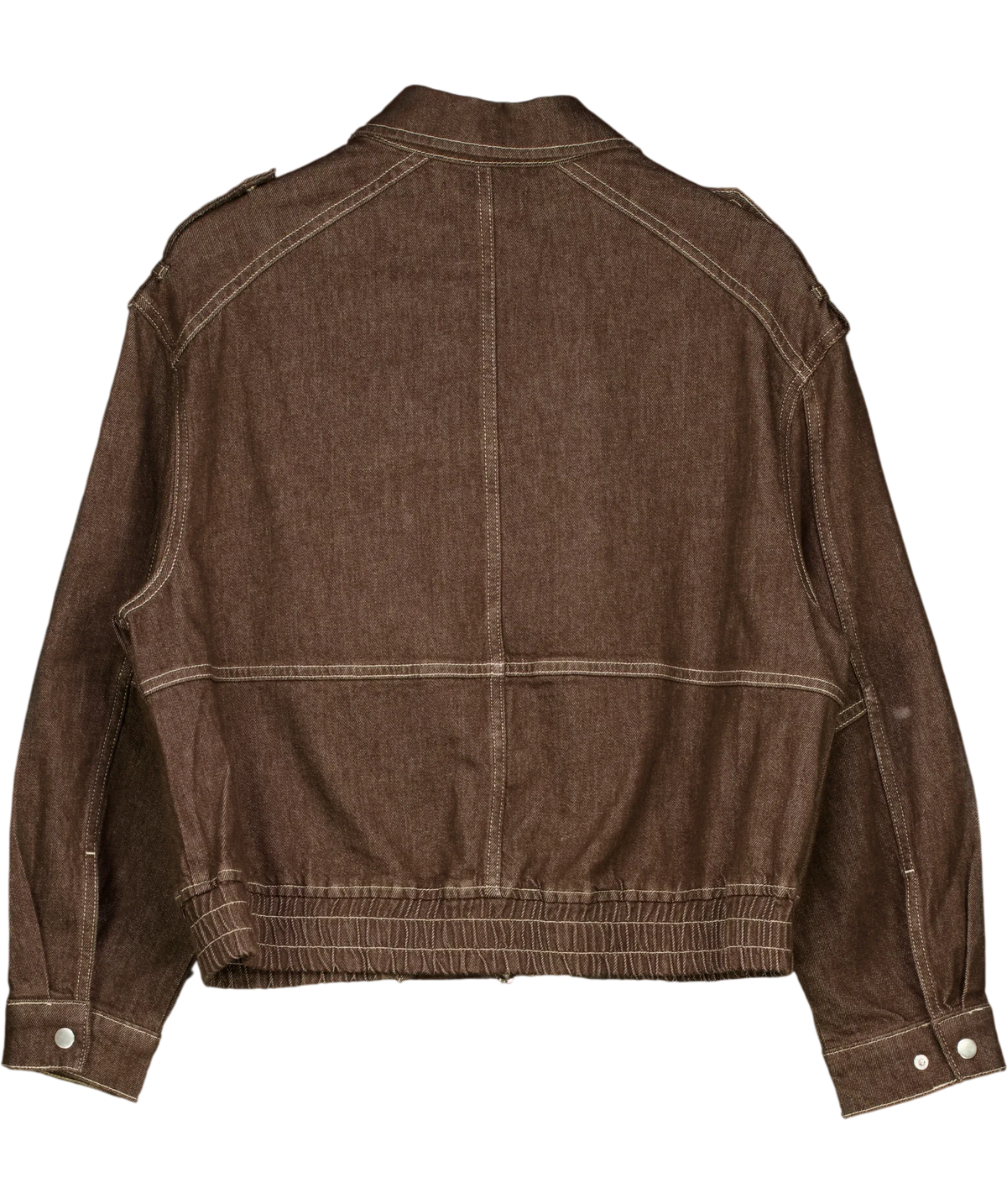 REISS Brown Blair Relaxed Denim Jacket, size UK 10 — back