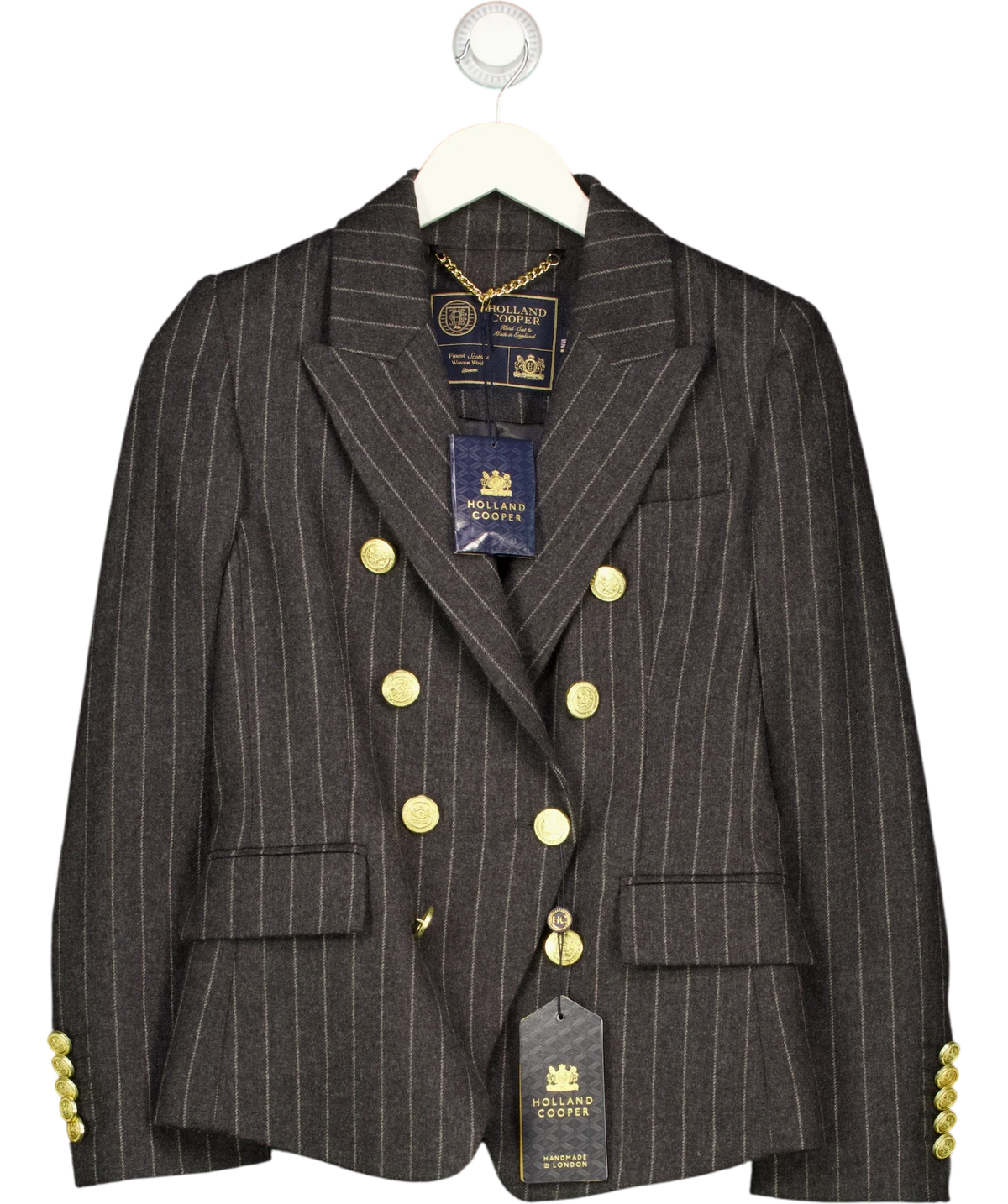 HOLLAND COOPER Grey Knightsbridge Blazer, size UK 8 — front