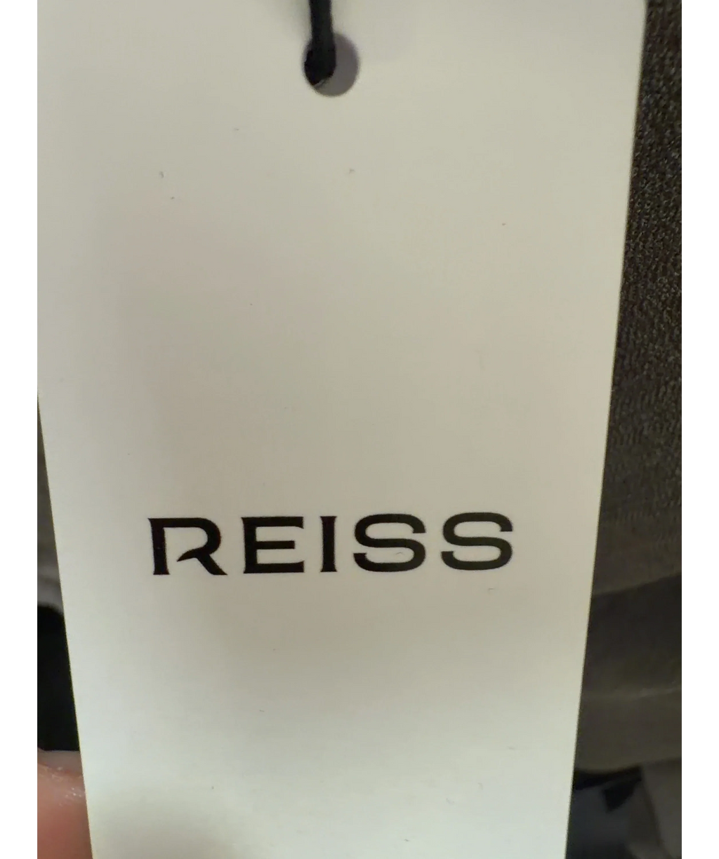 REISS Brown Juno Structured Mini Dress, size UK 8 — detail