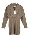 REISS Brown Juno Structured Mini Dress, size UK 8 — front