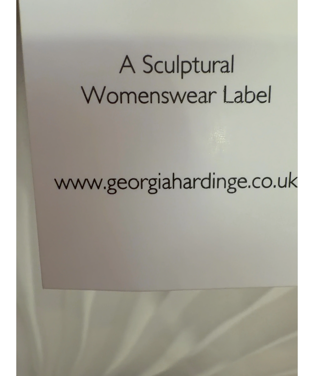 Georgia Hardinge White sculptural ivory maxi dress, size UK 8 — detail
