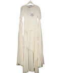 Georgia Hardinge White sculptural ivory maxi dress, size UK 8 — front