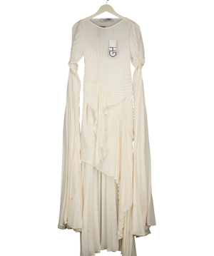 Georgia Hardinge Sculptural Ivory Maxi Dress White UK 8