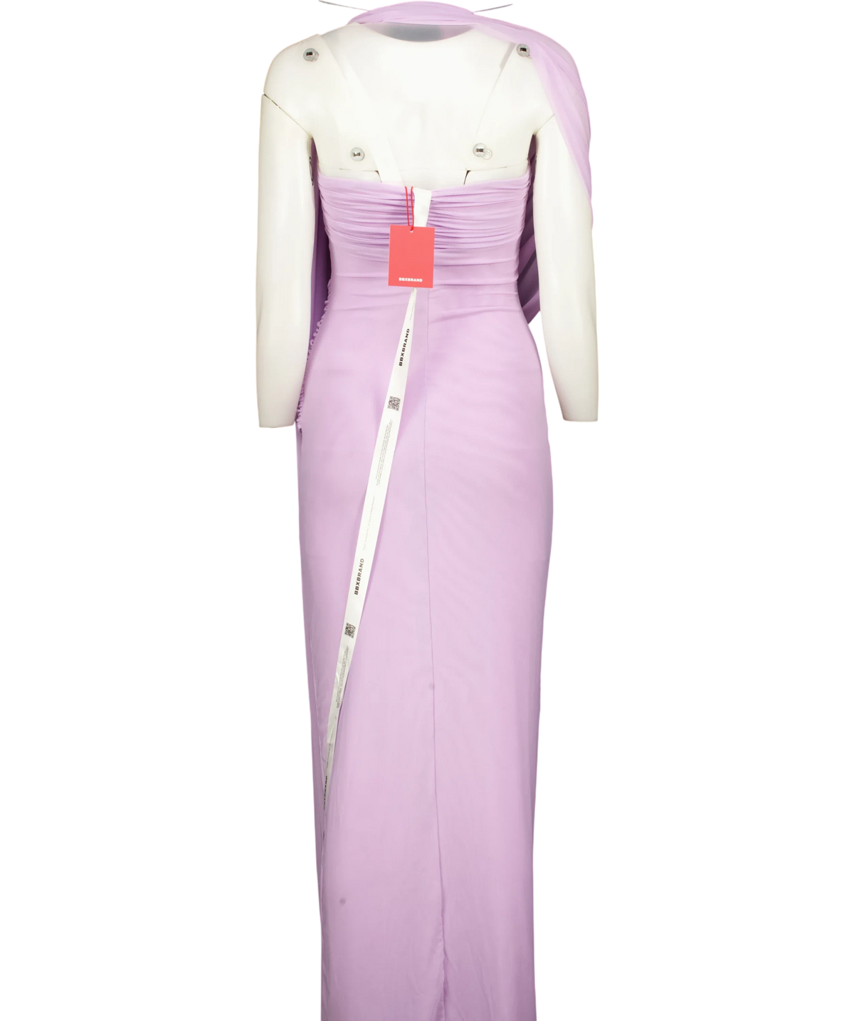 BBXBRAND lilac The Draped Bandeau Dress, size UK 8 — back