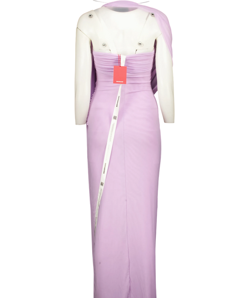 BBXBRAND lilac The Draped Bandeau Dress, size UK 8 — back