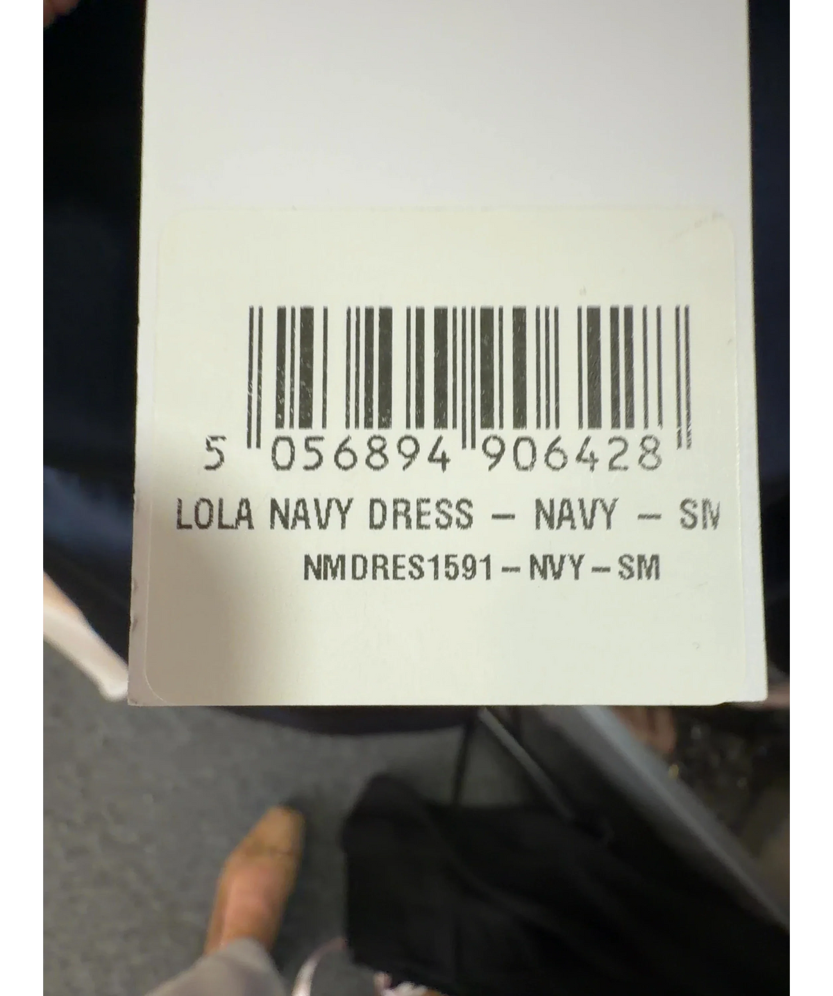 NADINE MERABI navy LOLA NAVY DRESS, size UK 6 — label